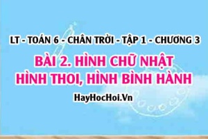 Hình Chữ Nhật, Hình Thoi, Hình Bình Hành, Hình Thang cân: Tính chất và cách vẽ? Toán 6 chân trời Tập 1 chương 3 Bài 2